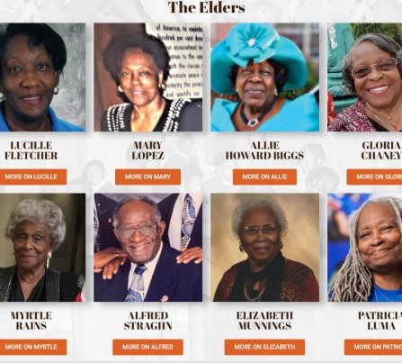 A screenshot of the elders involved in the African American Oral History Project.